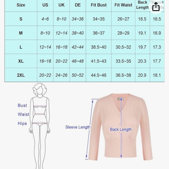 (A9) GRACE KARIN Cropped Cardigan V-Neck Button Down Open Front, Size Small, NWT - Picture 6 of 12